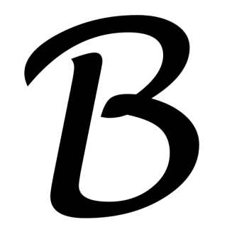 B letter logo, transparent letter logo