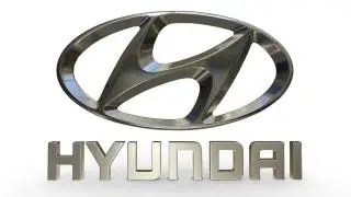 3d hyundai silver logo png