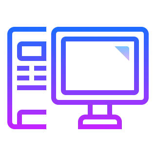computer icon transparent background, blue desktop pc